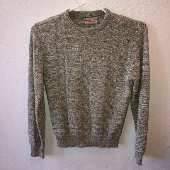 VTG Loafers Reed St James Mens Medium Beige Pullover Sweater Size M Made in USA - Picture 4 of 9